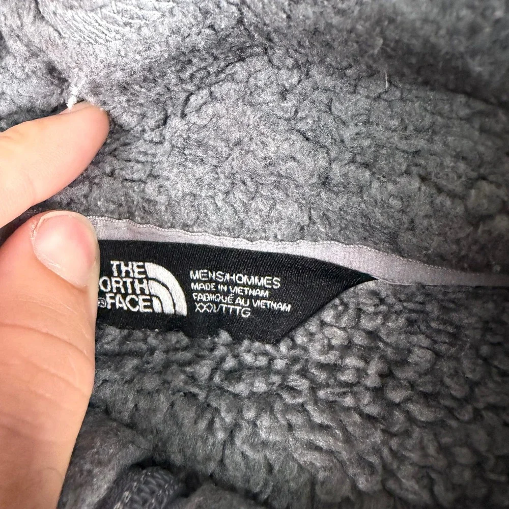 The North Face Mens XXL Grey Full Zip Fleece Jacket Mock Neck Heathered 8861